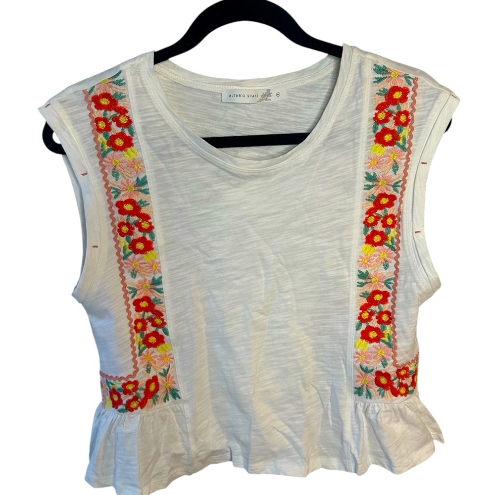 Altar’d State White Embroidered Top